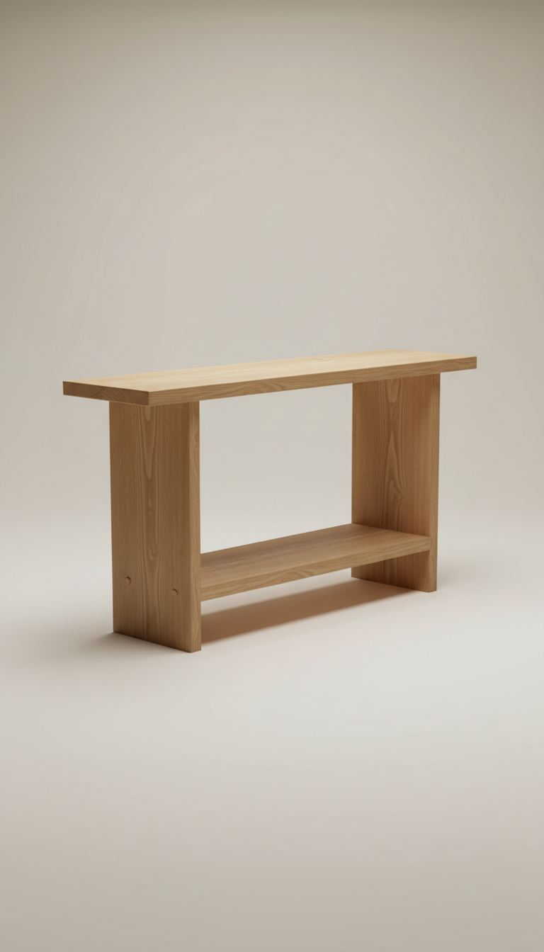 Pine Console Table Handcrafted Grain